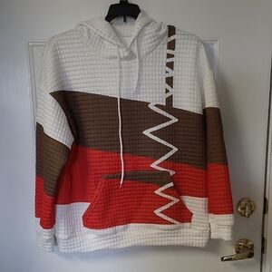 Colorblock Hoodie Sweater For Women